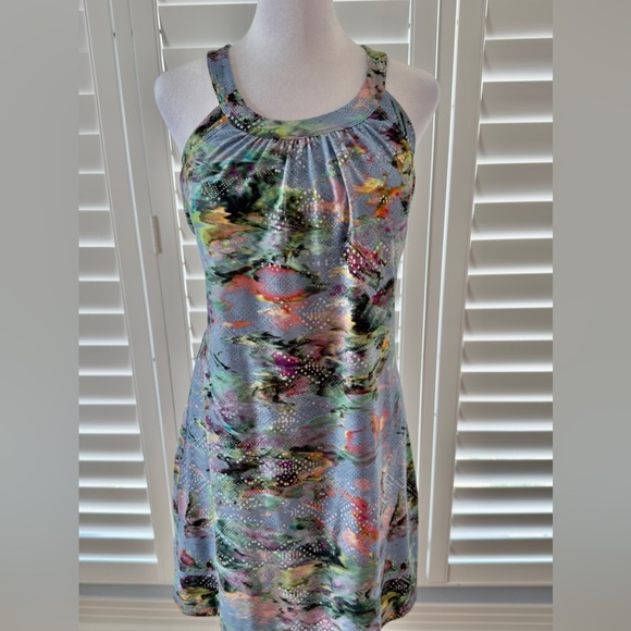 Prana Cantina Dress in Blue and Graceful Floral Halter Size Med - Picture 4 of 10